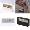 Despertador de mesa com visor de clima, medidor de temperatura e umidade digital, estação meteorológica LCD, operada por bateria, decoração de mesa de mesa
