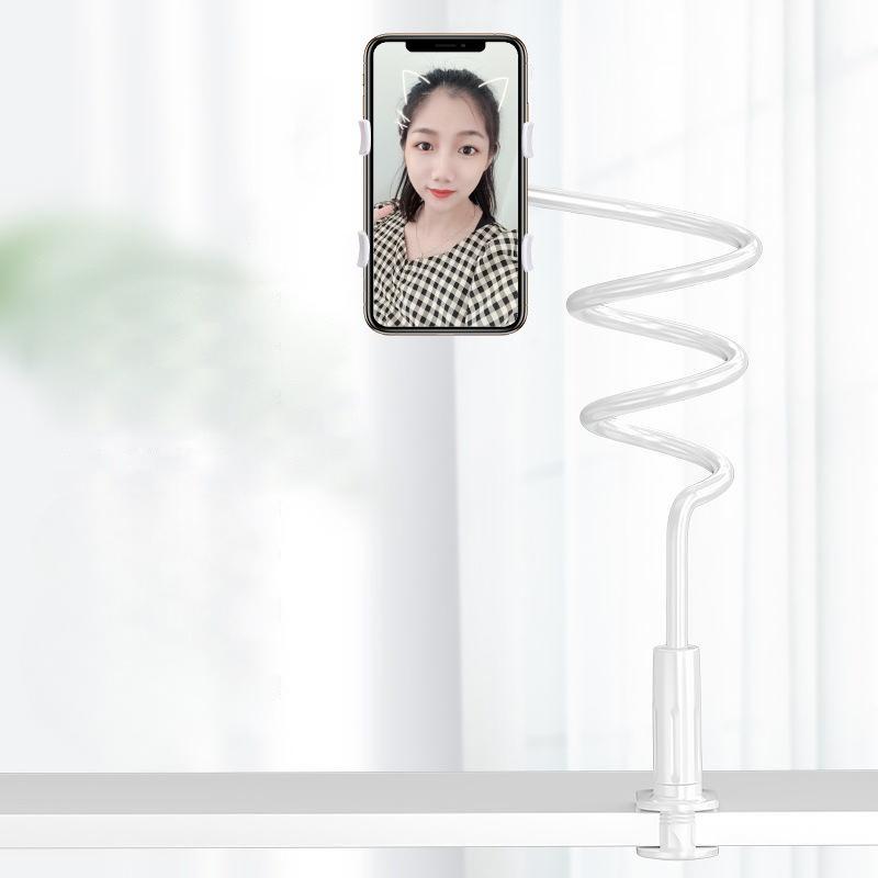 Lazy Bedside Desktop Mobile Phone Clamp Bracket Flexible Long Arm Gooseneck Lazy Person Bracket with Handle Overhead Live Bracket