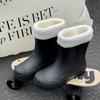 Fashion Rain Shoes Women's Simple Short Rain Boots Summer Waterproof and Non-slip Rain Shoes Rubber Shoes