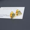 Saijia Geometric Metallic Triangle Stud Earrings - European & American Style, French Light Luxury, Niche High-End Design.