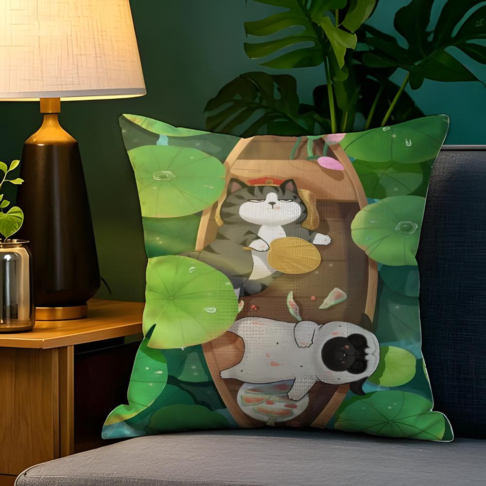 Funny Cute Cat Peeking Out Pillow Case Natural Linen Pillow Case DoubleSided Decor Sofa Pillowcase Home Decor