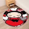 Pucca Printed Round Rug Carpet Chair Rug Area Rug Entryway Doormats,for Office Chair Living Room Bedroom Kitchen Room.