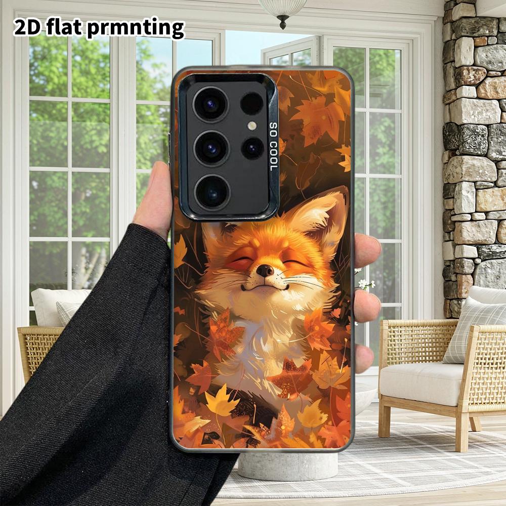 Phone Case: 2D Flat Samsung Galaxy A34 A35 M05 M06 S20 S22 S21 FE Plus 5G Protective Case, Couple Style, Sleeping Fox, Christmas and Halloween Gifts