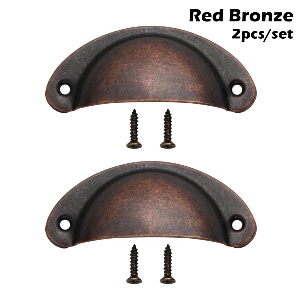 2PCS Antique Brass Shell Pull Handles Retro Iron Wardrobe Door 98MM Furniture Hardware Fittings Kitchen Drawer Knobs Cabinet