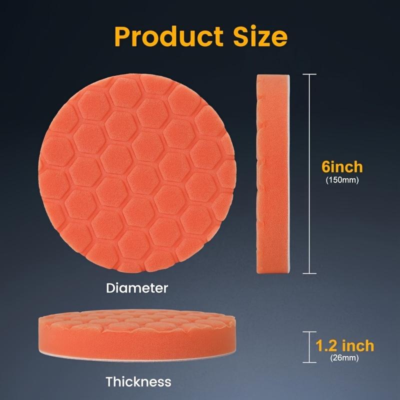 7pcs Buffing Polishing Pads 6 Inch- 7pcs 150mm Face for 6 Inch 150mm Backing Plate, Car Compound Buffing Sponge Pads and Knitted Cutting Polishing