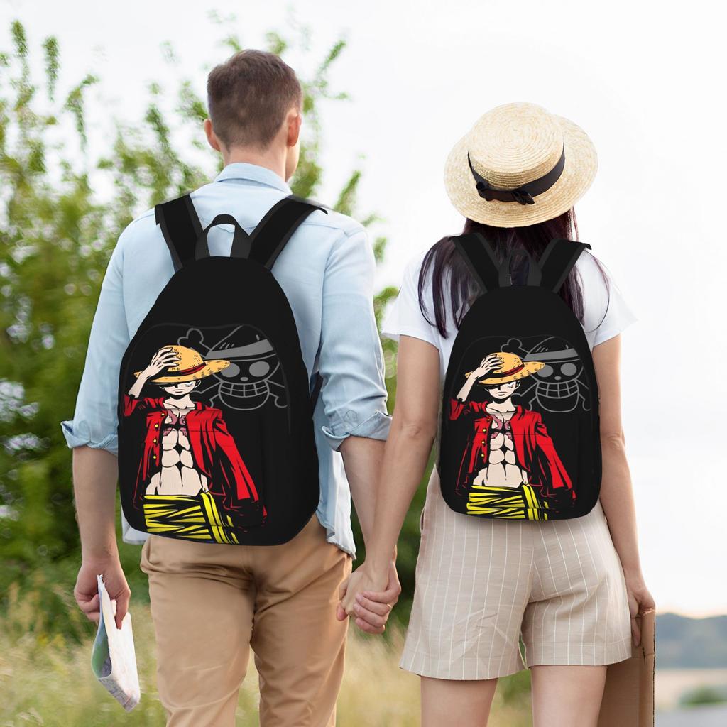 One Piece Monkey D Luffy Skull Backpack for Men Women Fashion High School Work Daypack Anime Laptop Shoulder Bag Outdoor