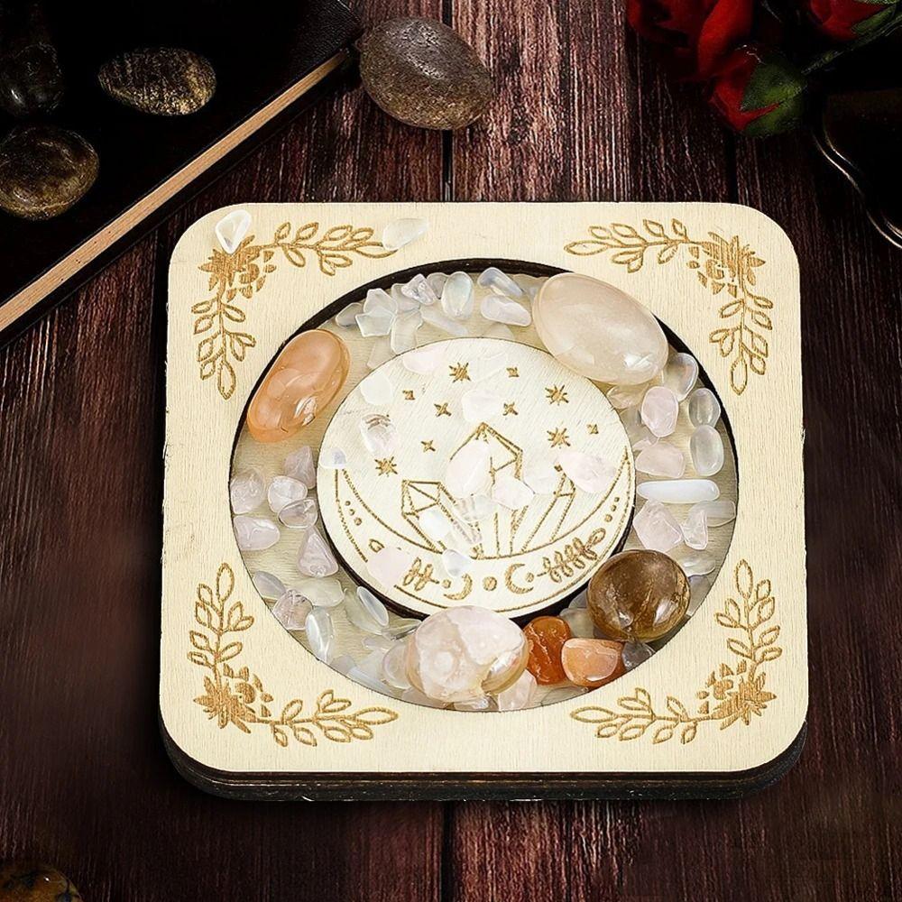 Wooden DIY Jewelry Display Base Reusable Wooden Bracelet Tray Crystal Stone Base  Gift