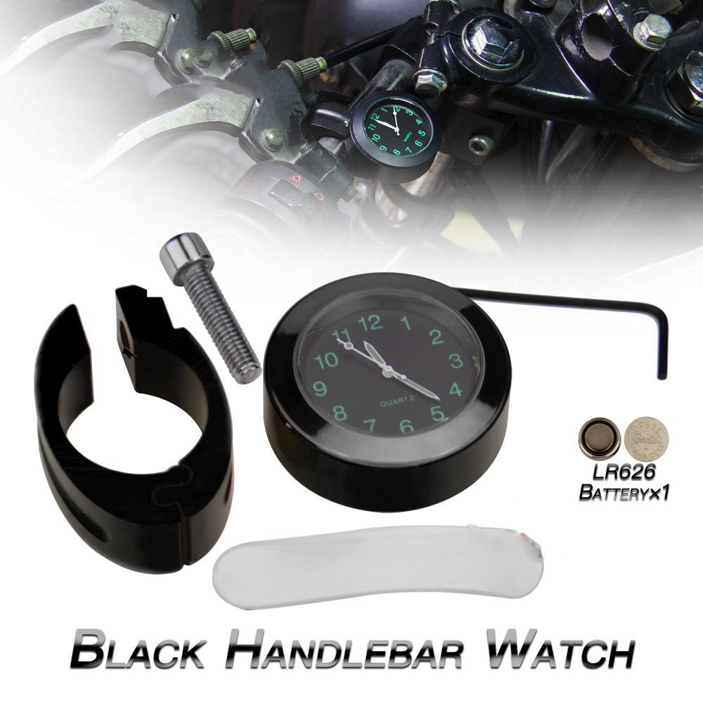 Waterproof Timetable Handlebar for Motorcycle Luminous Clock Scooter Bicycle Handlebar Watch Aluminum Alloy Clock for Motorcycle