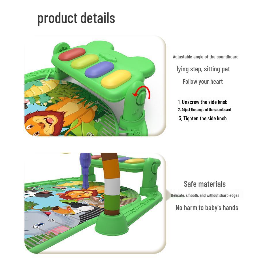 Free Shipping Baby Musical Kick & Play Gym: 0-36 Months Enlightenment Fitness Rack & Early Education Play Mat