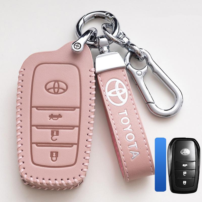 2026 Heiß Für Toyota Radkappen Leder Auto Schlüsselhülle Abdeckung Schale Tasche Für Toyota Corolla SE 2023 Camry 50 55 TLC200 Yaris Land Cruis