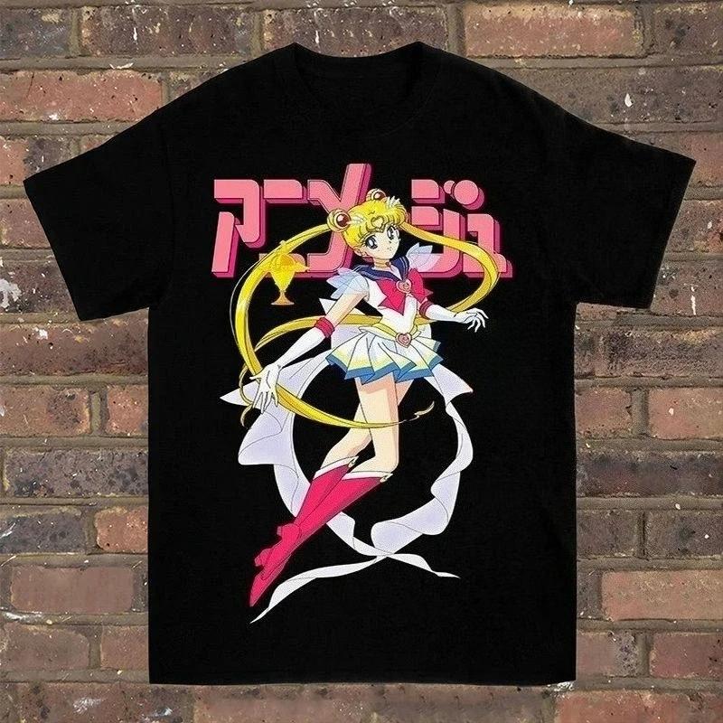 Sailor Moon Cosplay Anime Unisexga T Shirt Summer Cotton Unisex Women Tee Streetwear Casual Trend Oversize Loose Short Sleeve Hip Hop