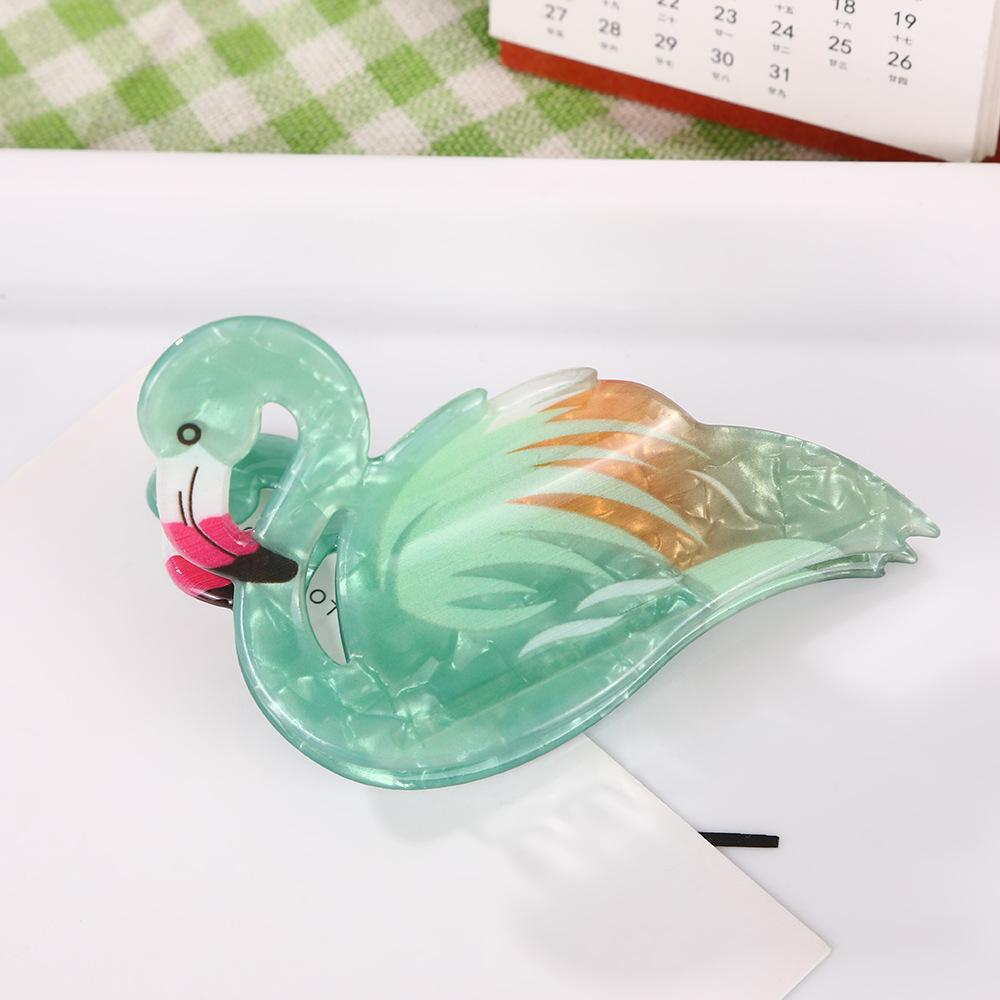 

1 шт. Новый акриловый зажим-краб в виде фламинго, животное, цветной ободок для волос для женщин; Новые высококлассные аксессуары для волос