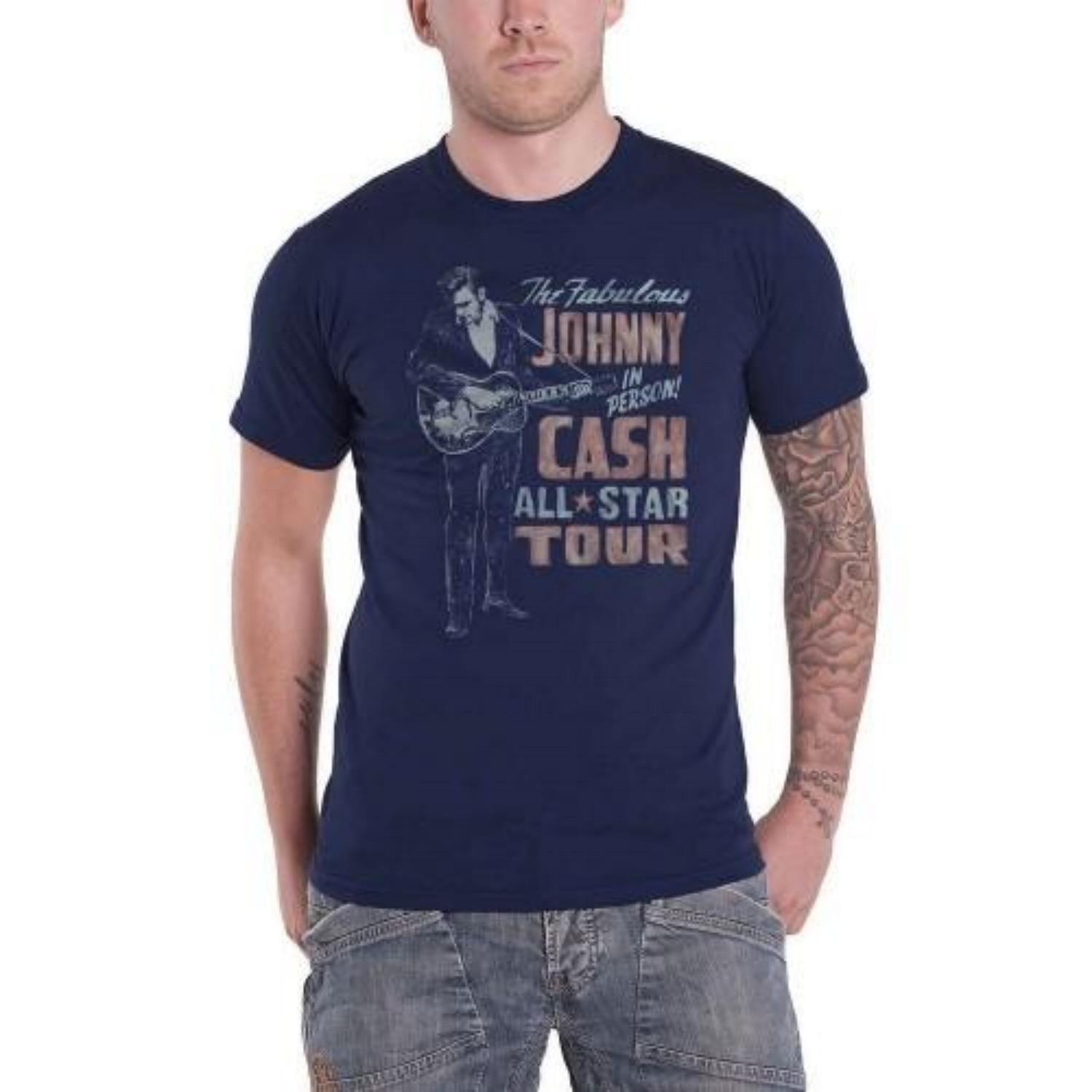 Johnny Cash Unisex Adult All Star Tour T-Shirt S чёрный