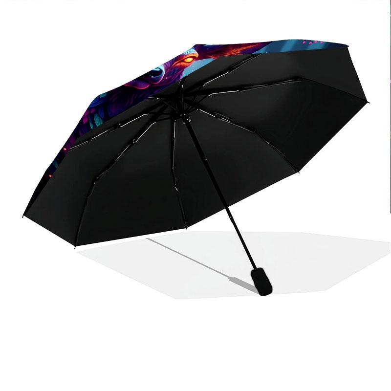 AnimalsElves Pattern Pattern New Style Umbrella, 1 Piece Automatic Folding Umbrella, Portable Travel Umbrella, Outdoor Umbrella, Birthday Gift