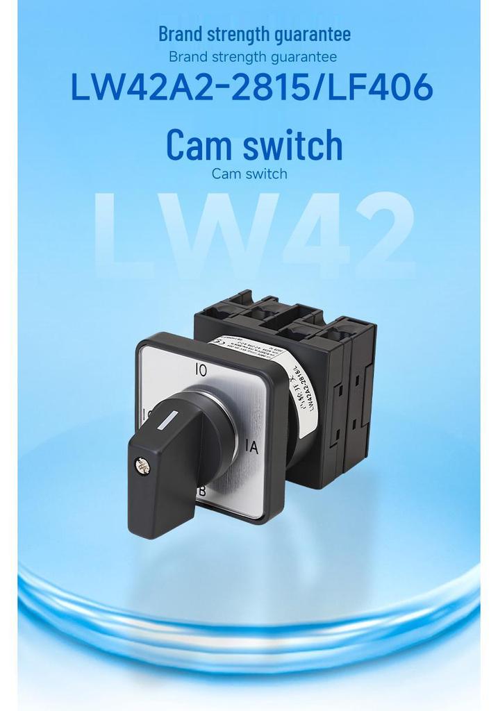 Zhuochao LW42A2-2815/LF406 Three-Phase Cam Switch with Zero Position (No Neutral Wire Required)