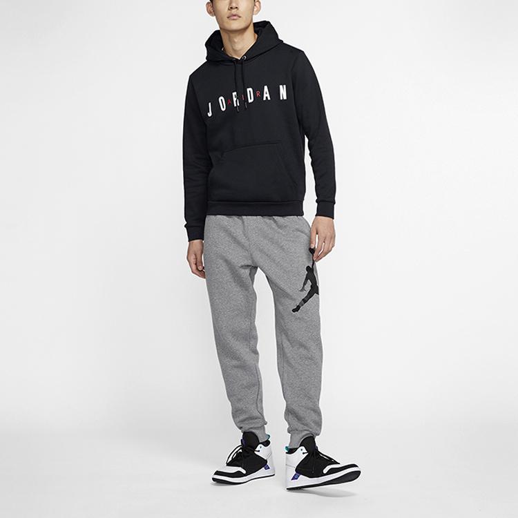 Jordan Alphabet Print Sportliche Freizeit Kapuzenjacke Herren Hoodie Schwarz DC9091-010