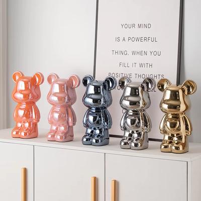 18/28/cm Aesthetic Bear Brick Ceramic Staute Teddy Bear Decor Action Figure Sculptures Ornament for Room Home Decoration Crafts