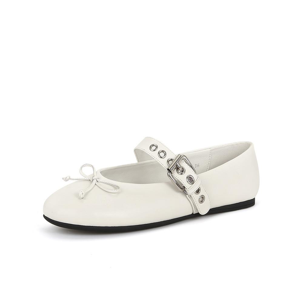 

[sheii Su Yinyin] Chic girl~ bow Xiaoxiangfeng flat ballet shoes single shoes women s Mary Jane shoes 40 білий