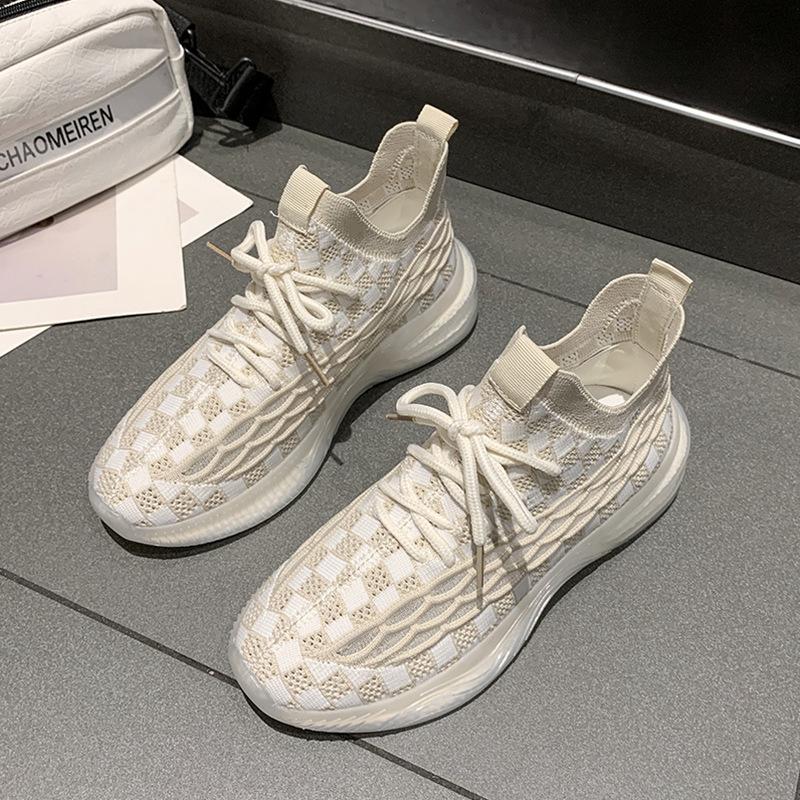 

Женская обувь лето новая дышащая сетчатая обувь полая желеобразная женская беговая сетчатая обувь 35 бежевый