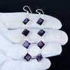 Amethyst Edelstein Ohrringe, 925 Sterling Silber Ohrringe, Handgefertigte Silberohrringe zum Verschenken, Amethyst Hängeohrringe Valentinstagsgeschenk