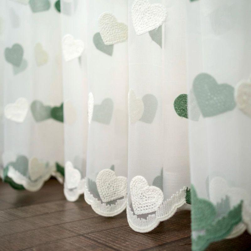 Embroidered Sheer Curtains, Semi-Sheer Polyester Window Drapes, for Bedroom and Living Room, All-Season Decorative Curtain Set
