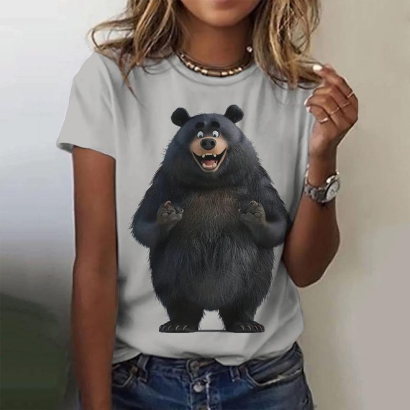 Anime Dog T-Shirt Women 3d Print Cute Animal Cartoon Retro O Neck Tops Tee Harajuku Casual Short Sleeve Women's T-Shirts