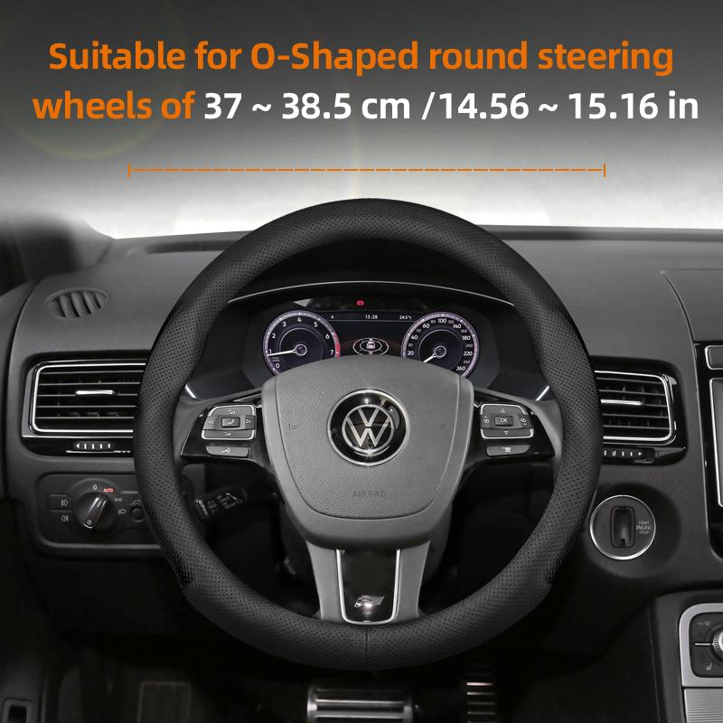 Suitable for Volkswagen Ultra-Thin Breathable Leather Steering Wheel Cover Suitable for Polo Golf 5 6 7 up Gol Volante Scirocco Passat