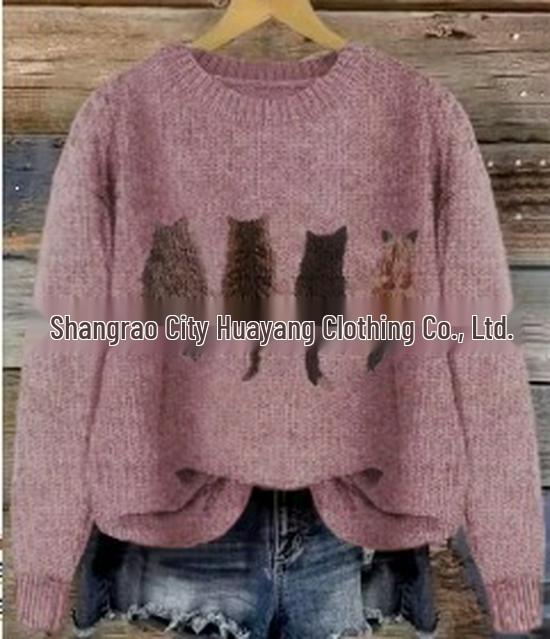 2025 3D Printed Loose Round Neck Sweatshirt - European & American Autumn Collection