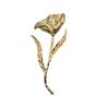 Glossy Metal Rose Brooch: European/American Autumn-Winter Style, Light Luxury Fashion Pin for Women