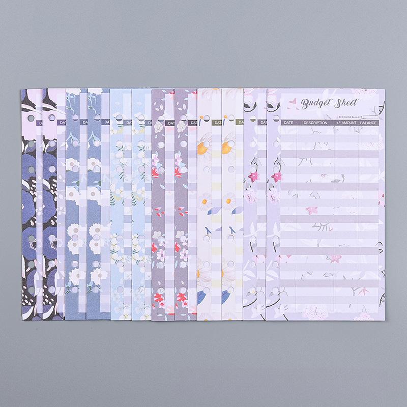 A6 Binder Budget Planner Organizer 6 Ring Binder Marble Envelopes Pockets And 12 Pieces Expense Budget Sheets