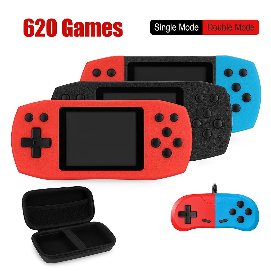 Retro Video Game Console Built in 620 Classic Games 2.4 Inch Portable Handheld Game Player Rechargeable Console AV Ouput