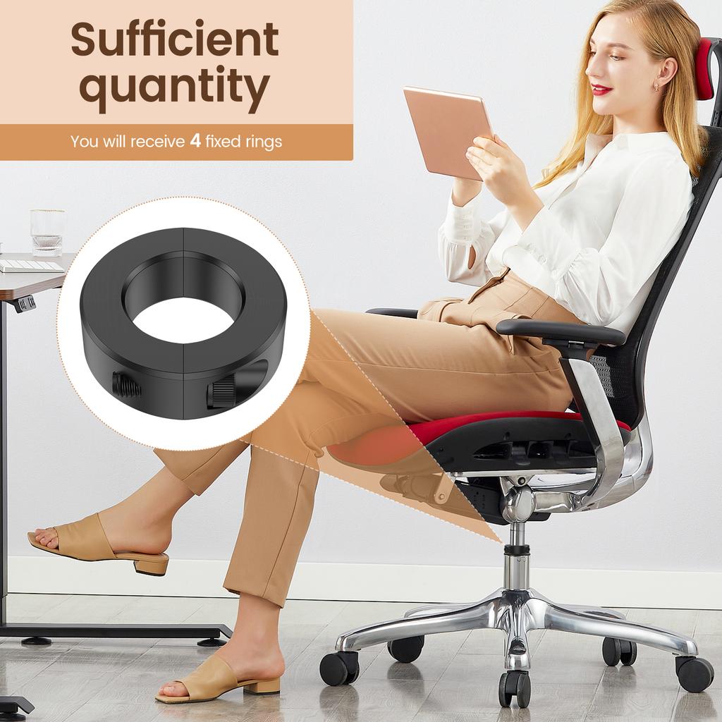 4Pcs Office Chair Sagging Fix Clamp Steel Office Chair Saver Kit Stop Sinking Without Cylinders Replacement for Repair for Home