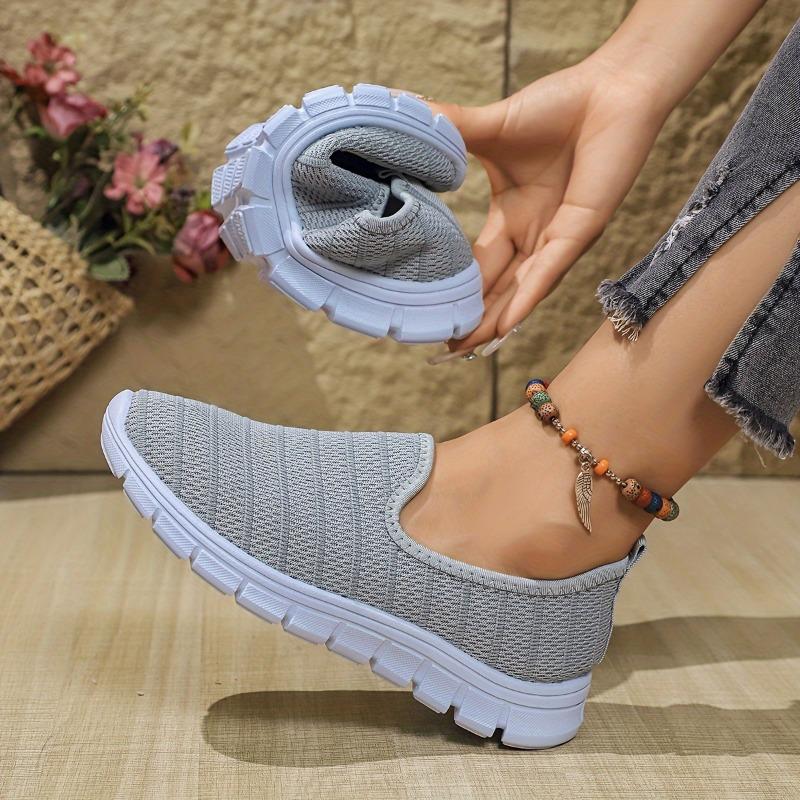 Summer New Europe and The United States Solid Color Casual Shoes A Stirrups Flat Shoes Breathable Lightweight Big Yards Flyknit Shoes