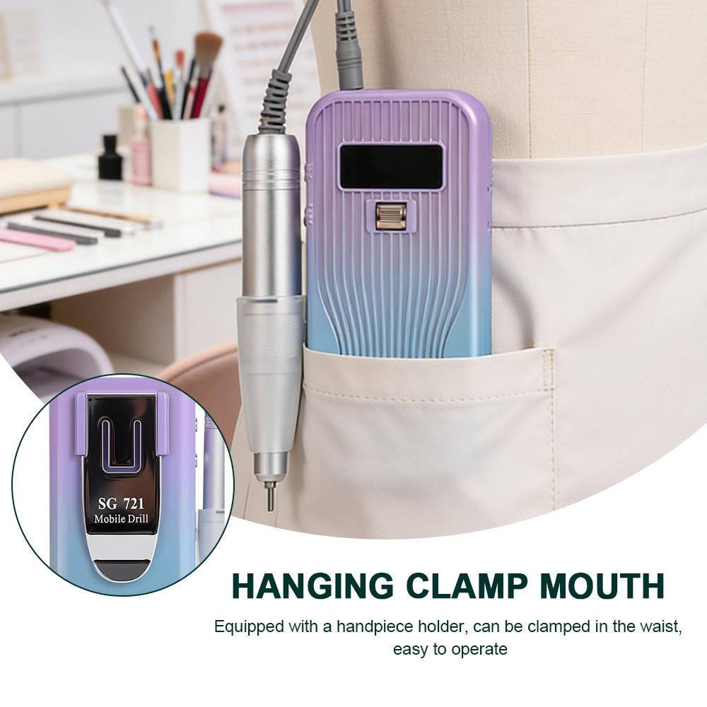 Portable Nail Drill Machine Electric Nail Sander File Wireless Manicure Grinder Nail Polisher Cutter Kit for Manicure Pedicure