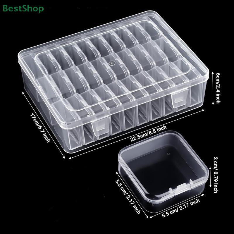 Transparent Storage Box With 30 Small Compartments For For Jewelry,Accessories,Nail Art Supplies And Ornaments