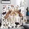 1PC Cute Cats Rabbits Print Flannel Blanket, High Quality All Seasons, Home Decor, Warmth and Comfort, Perfect for Christmas Gifts