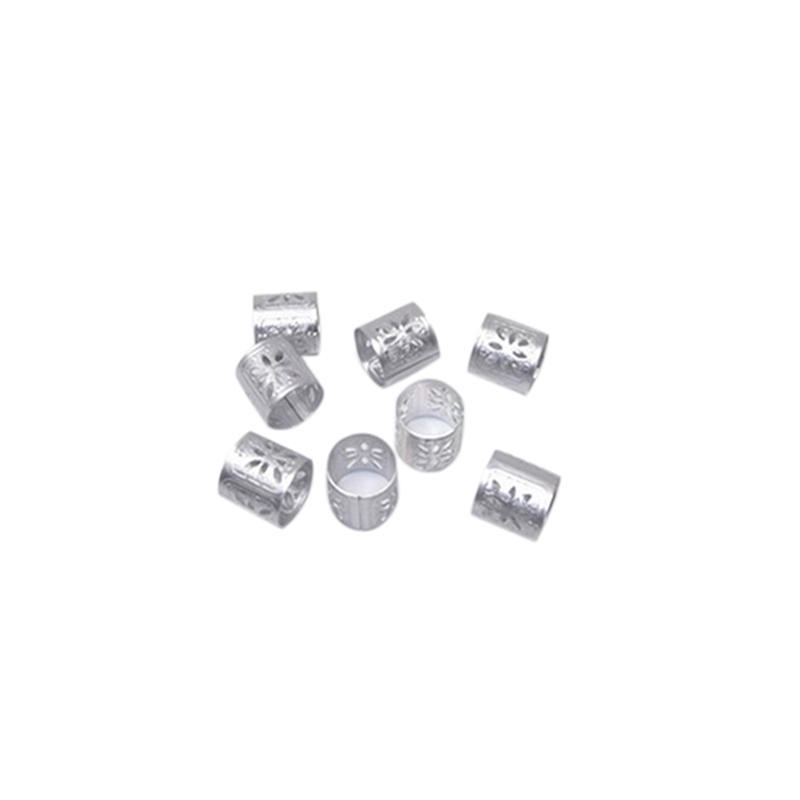 10/20/50/60/100Pcs Metal African Hair Rings Beads Cuffs Tubes Charms Dreadlock Rings clips braid spiral braid hair extension