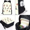 Yoga Print Three Piece Backpacks Set for Boy and Girls Best Gifts 2D Flat Cartoon School Bag for Children