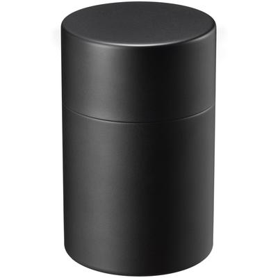 Wahei Freiz Stainless Steel Tea Tea Made In Canister, Container, Japan, Tsubame-Sanjo, Black, EM-082