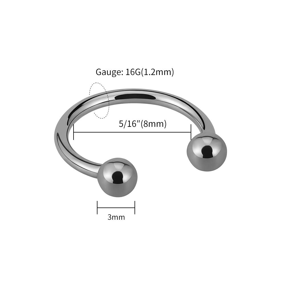 

5pcs/lot Right Grand Implant Grade Internally Threaded Titanium Horseshoe Circular Barbells Body Jewelry