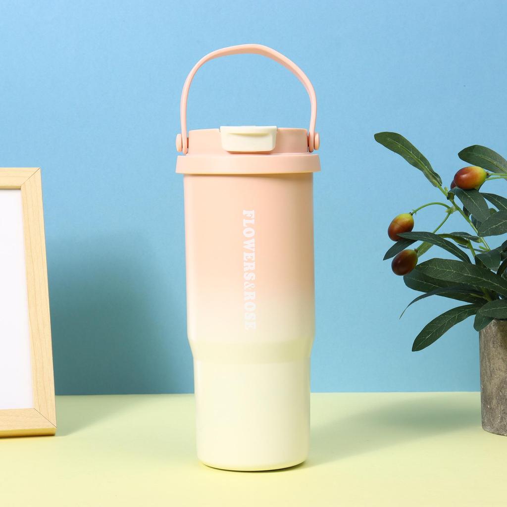 Stylish 316 Stainless Steel Insulated Cup - Portable Sports Water Bottle & Dual-Drink Straw for Outdoor Use