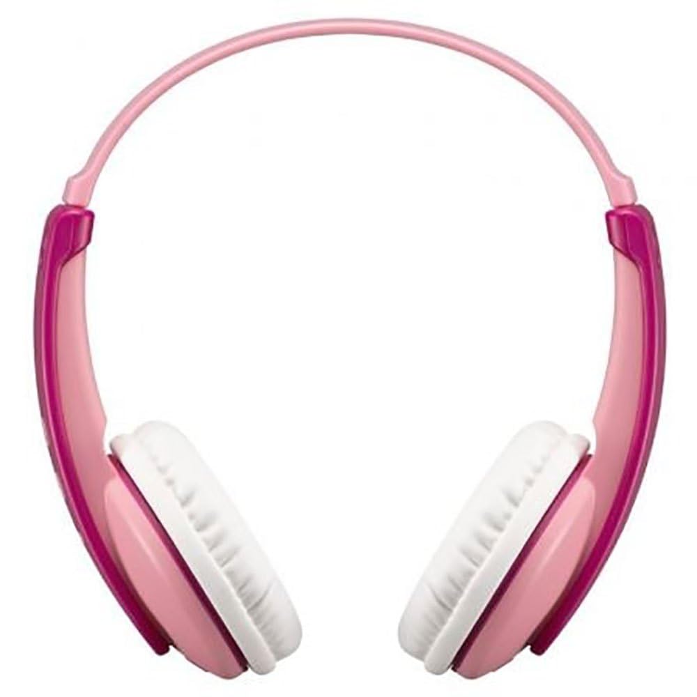 JVC Kenwood Wireless Bluetooth Headphones for Up to 16 Hours of Volume Limit Sticker Ideal for Online Classes HA-KD10W-P Kids, Pink, Playback,