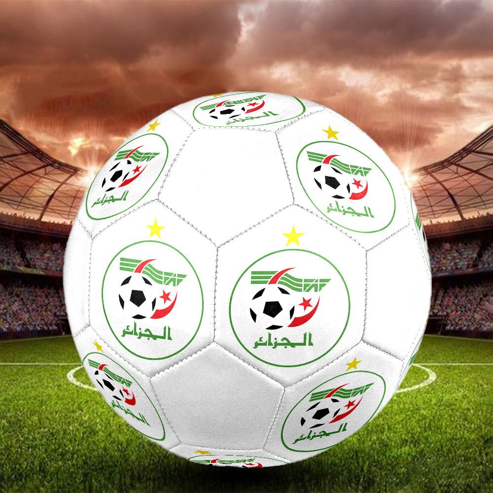 Algeria National Football Logo Size 5 Soccer Ball, Machine-Stitched PVC, Durable & High Bounce, All Ages Fit, Fan Merchandise, Matches & Outdoor Use.