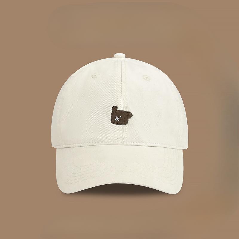Embroidered Baseball Cap for Women Korean Style Big Head Circumference Showing Face Little Couple's Baseball Cap Wide Brim Versatile