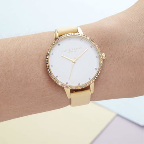 OLIVIA BURTON Women's Rainbow Watch with Sunshine & Gold Bezel, 34mm (ob16rb20) [Authorized Retailer]
