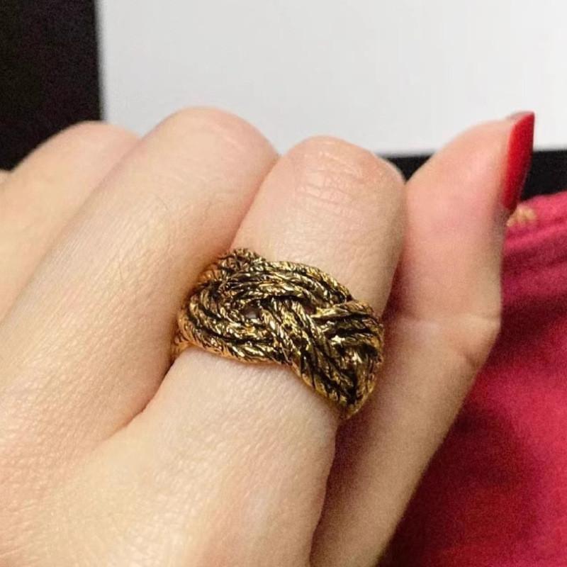 Vintage Style Geometric Copper Ring For Women Retro Fashionable Artisan Design