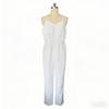 Cotton Wide Leg Jumpsuit With Deep V Neck Back Tie For Casual Streetwear Women