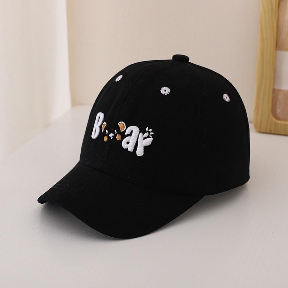 Letter Embroidered Kids Baseball Hat Adjustable Sun Visor Hats Cartoon Duck Tongue Cap Girl чёрный