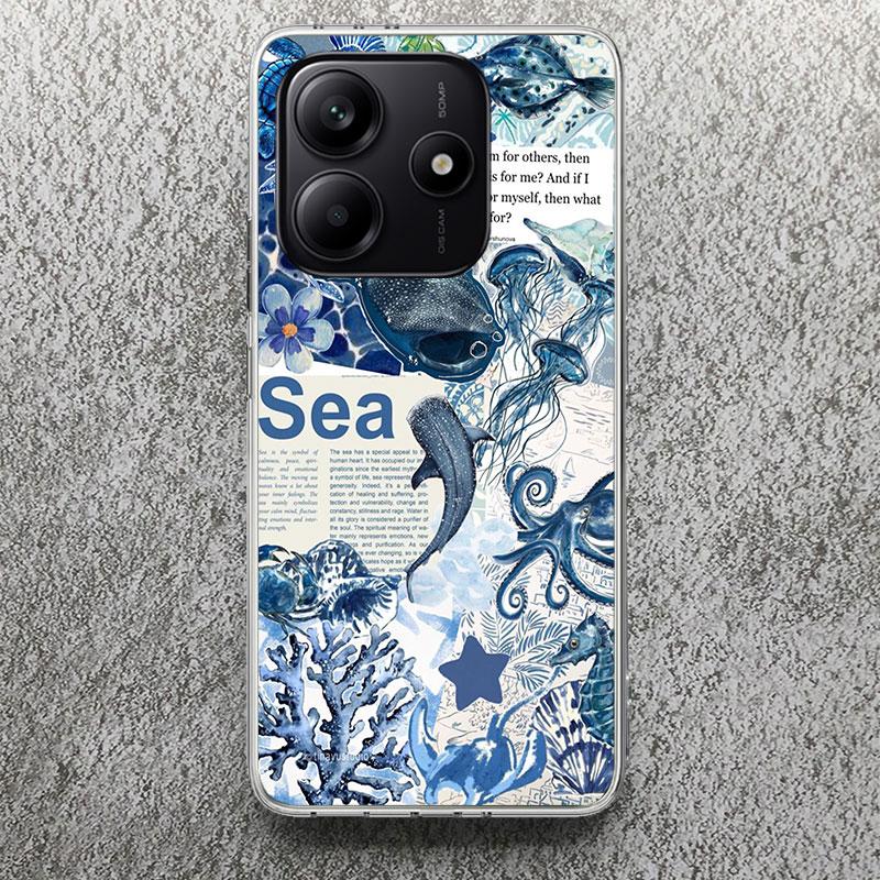 Ocean Starfish Sea Turtle Shark Phone Case For Xiaomi Redmi Note 14 14S 13 12S 12 10 10S 11 Pro Plus 11S 11E 11T 9 9S Soft Silic