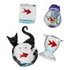 Home Decor Mini Pocket Fish Ornaments Living Room Desktop Glass Fish Black Cat Ornaments  Cute